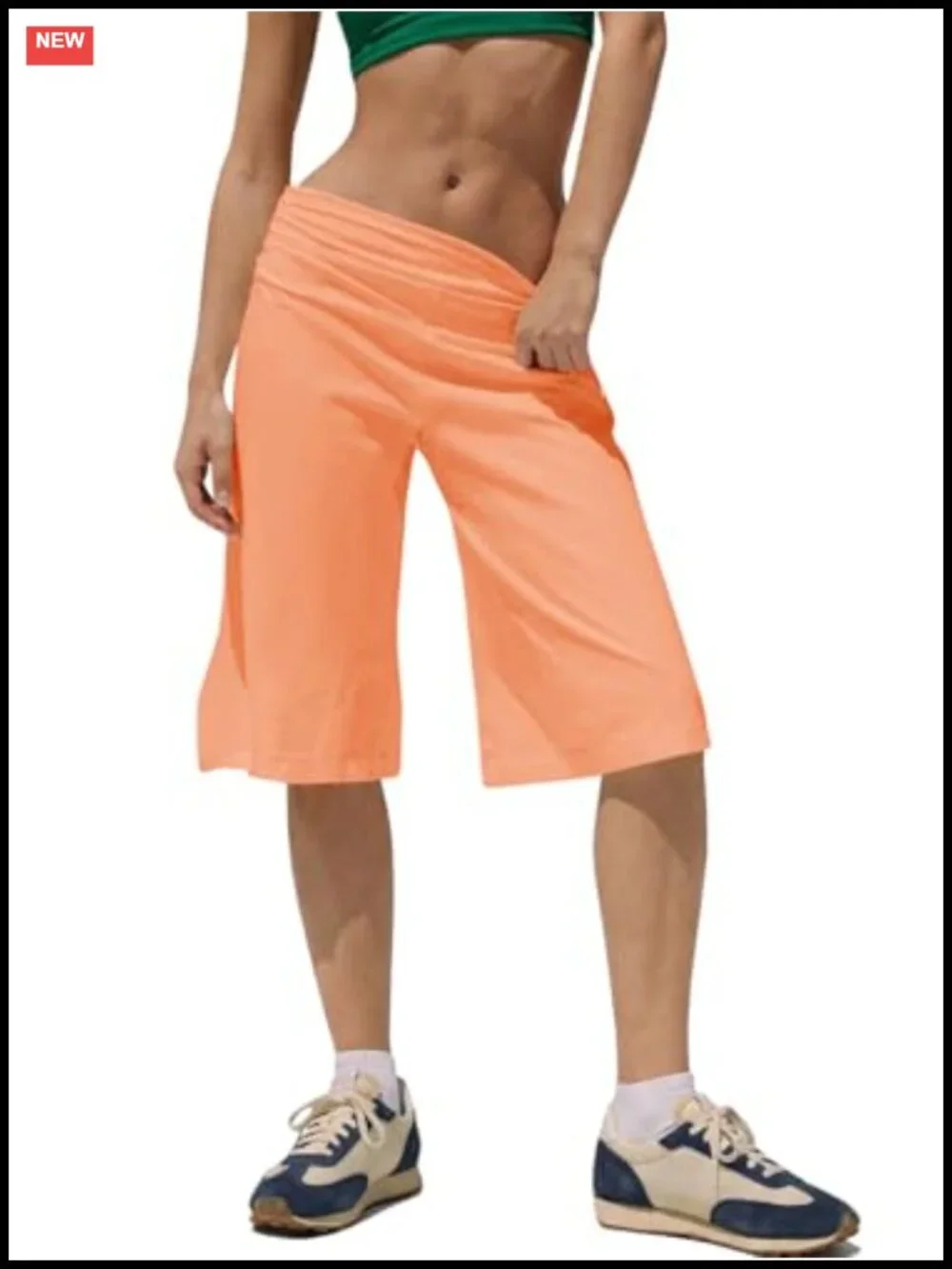 High Waisted Wide Leg Bermuda Shorts with Pockets 11